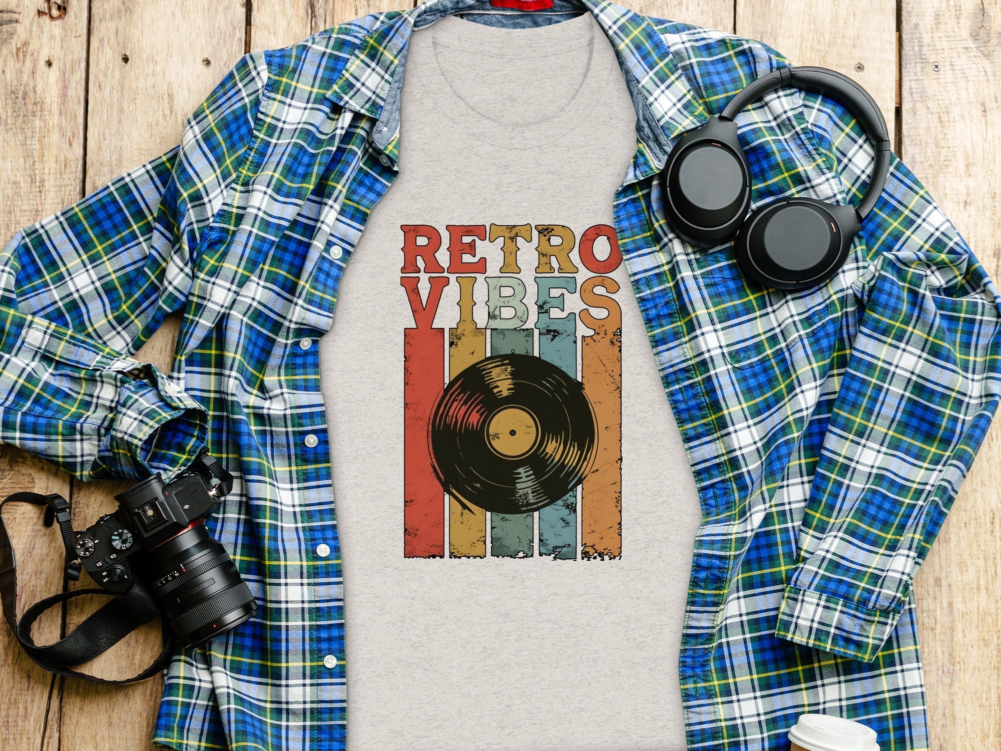 Retro Vibes Vinyl Record Music Lover Gift T-Shirt