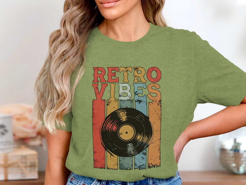 Retro Vibes Vinyl Record Music Lover Gift T-Shirt